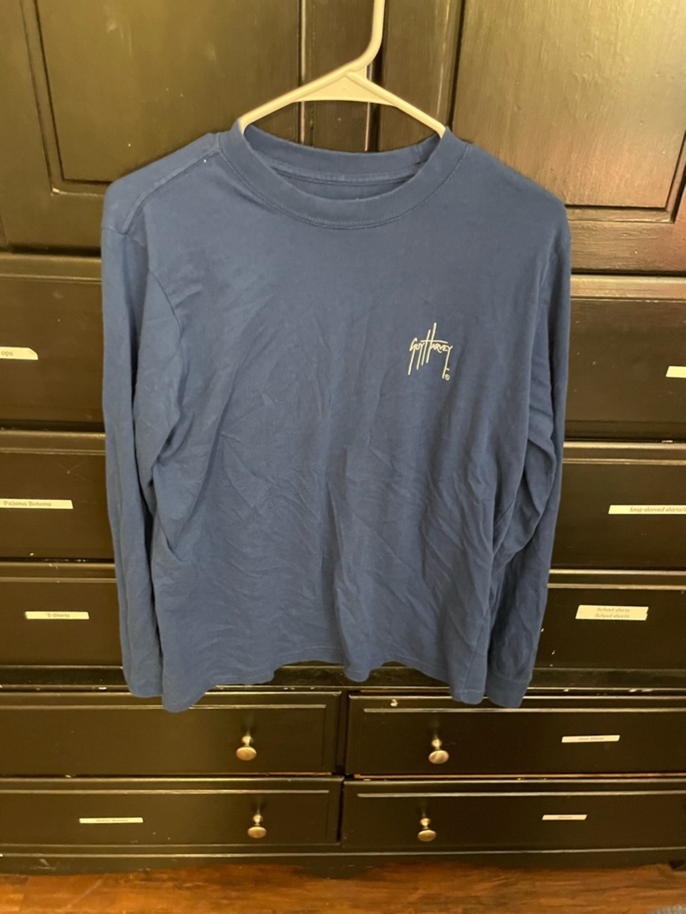 Guy Harvey Navy Blue Long-Sleeve Crewneck Shirt